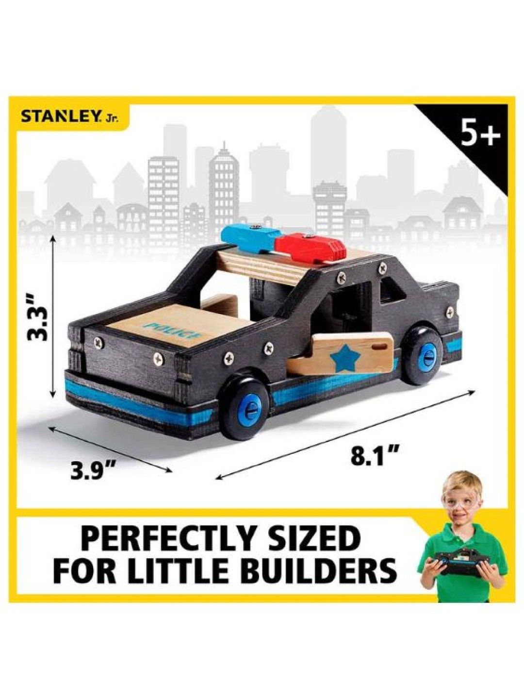 Stanley Police Car Assembly Kit (Wooden) (No Color- Image 4)