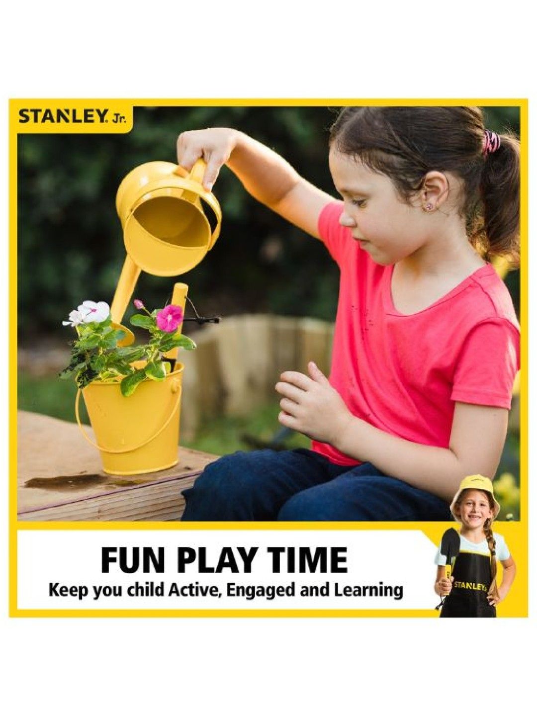 Stanley Mini Garden Metal Pail for Kids (4-inch diameter) (Yellow- Image 4)