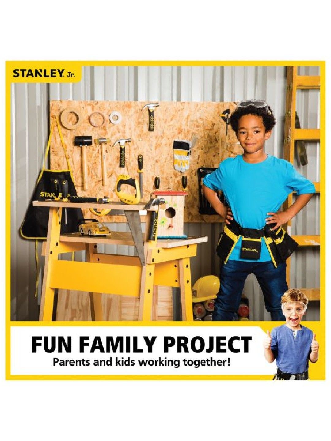 Stanley Heavy-Duty Kid's Work Bench - Real DIY Workshop Table for Kids (No Color- Image 3)