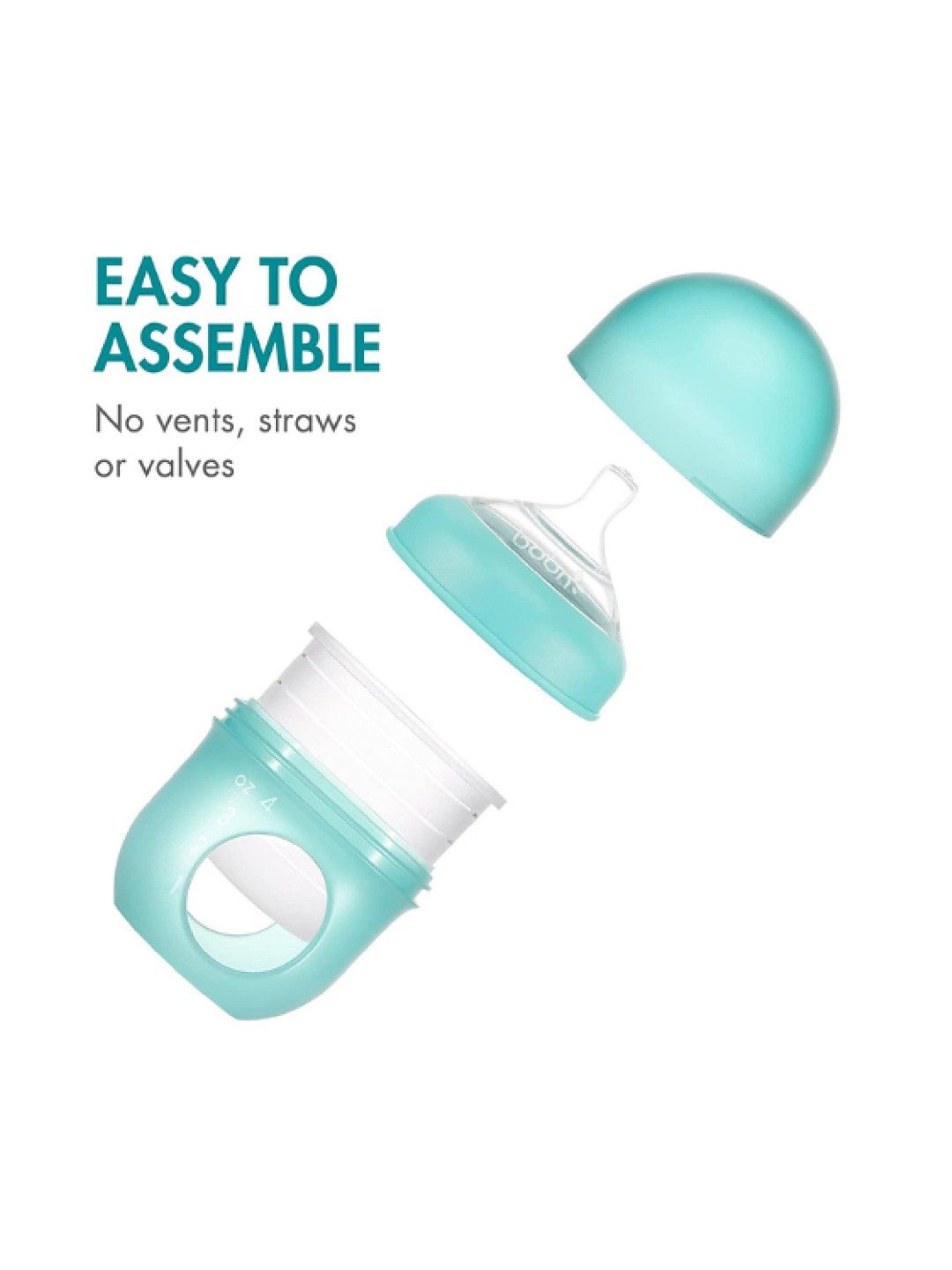 BOON NURSH Silicone Pouch Bottle 4oz / 118ml BPA-Free (Blue- Image 3)