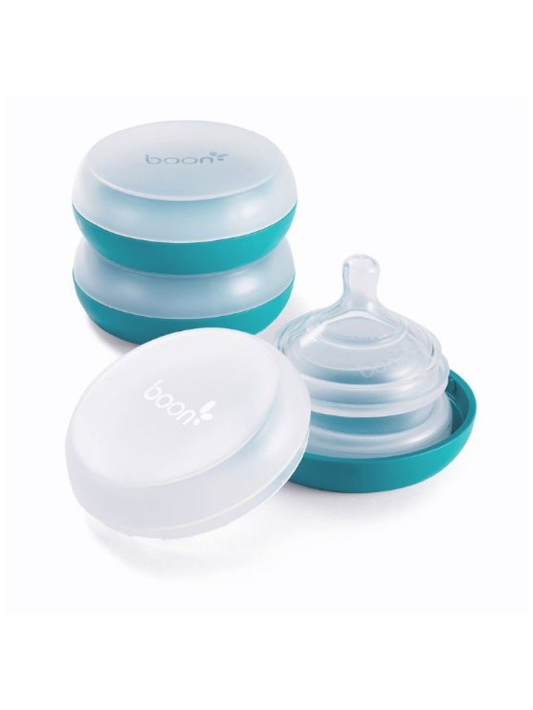 BOON NURSH Storage Bun (3-Pack) BPA-Free (White and Blue- Image 3)