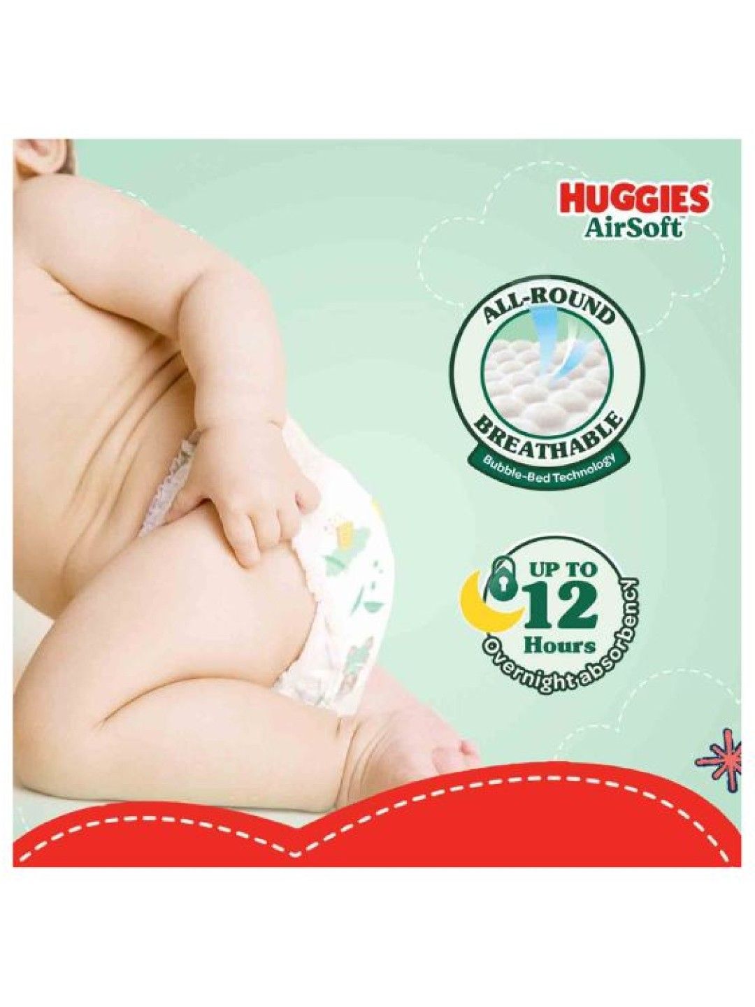 Huggies AirSoft Tape Diapers Small - 70 pcs x 3 packs (210 pcs) (No Color- Image 4)