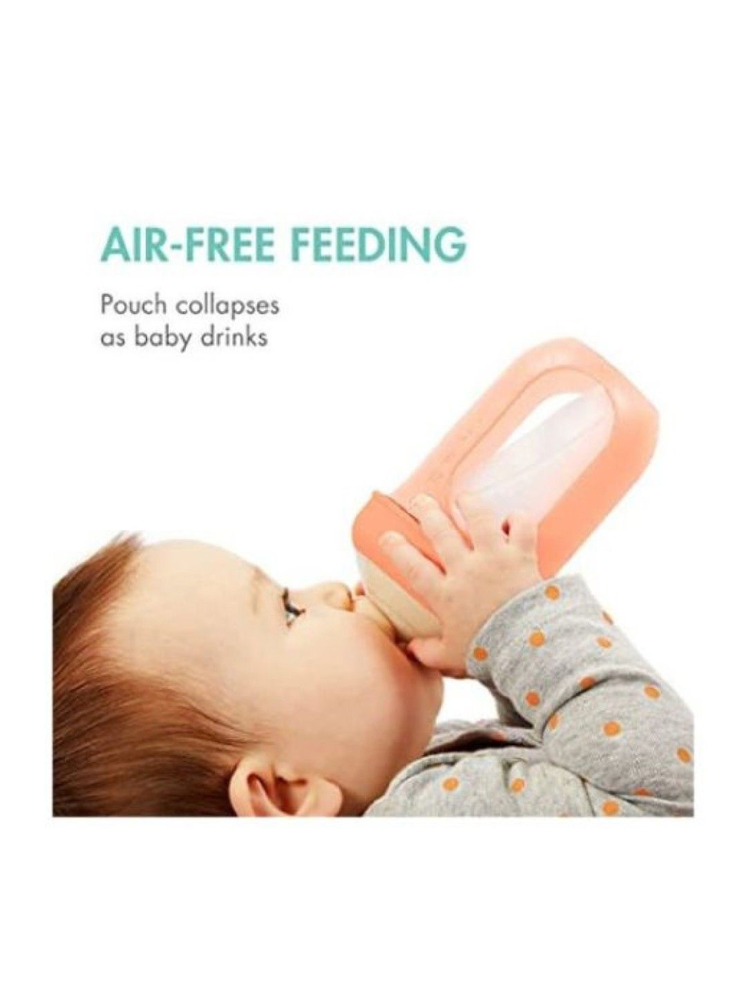 BOON NURSH Silicone Pouch Bottle 8oz 4-Pack (Coral) (No Color- Image 3)