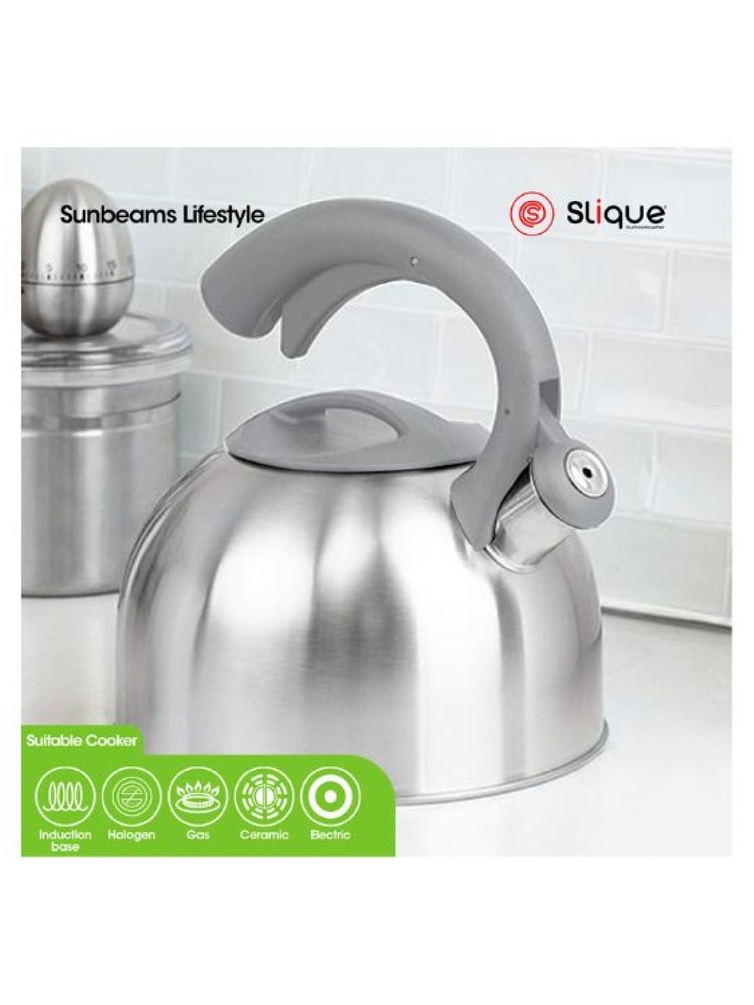 Sunbeams Lifestyle Slique Stainless Whisting Kettle 3L (No Color- Image 4)