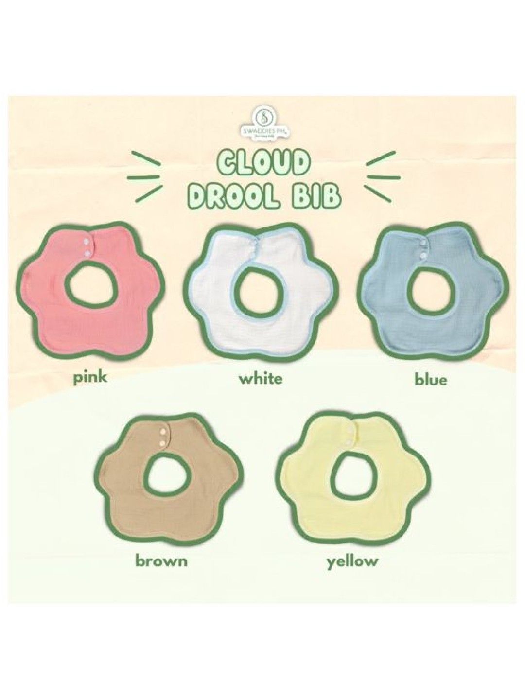 Swaddies PH Cloud Bibs (4pcs) (Girl- Image 3)