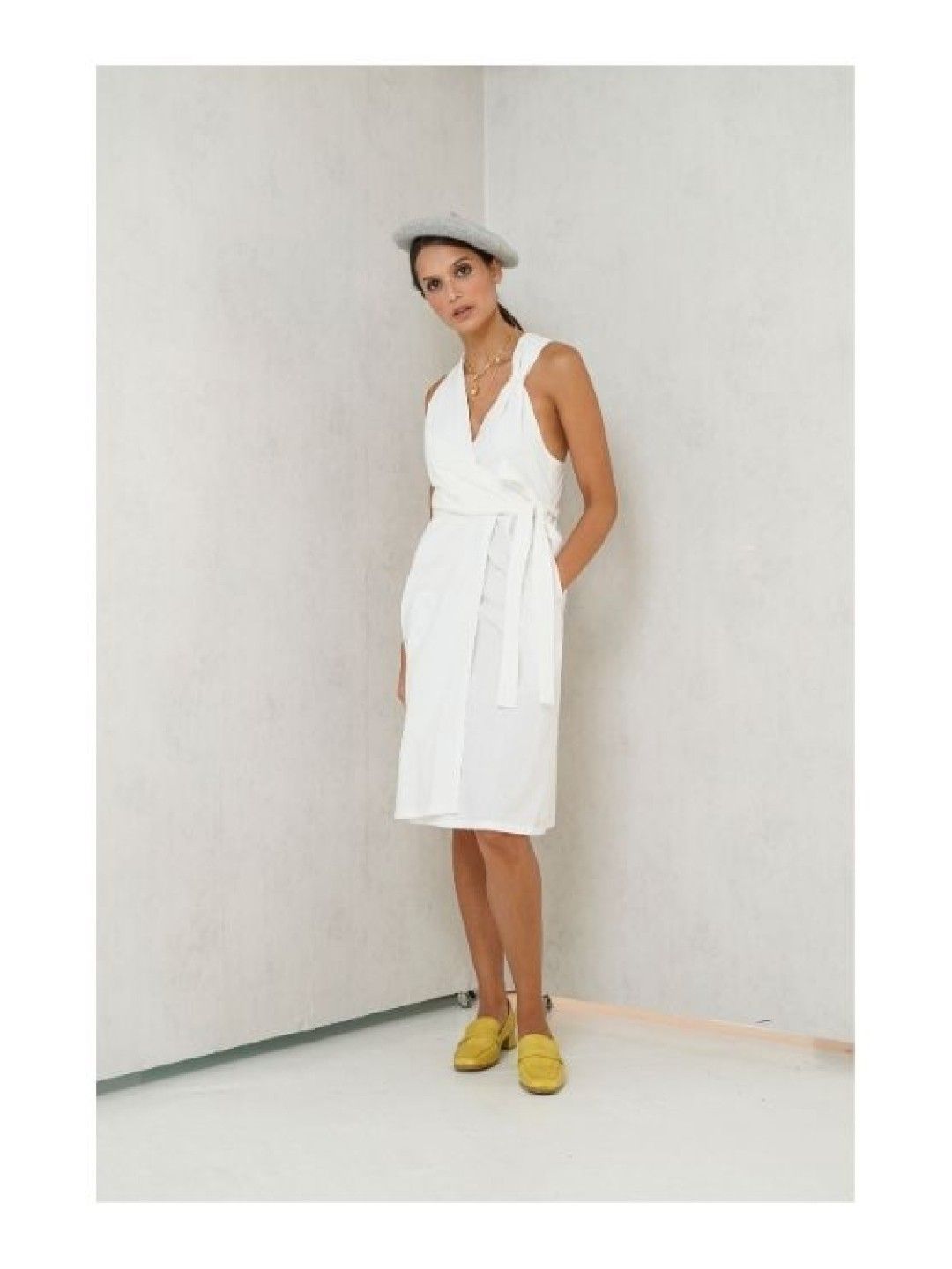 Elin Avery Overlap Nursing Dress (Eggshell- Image 4)