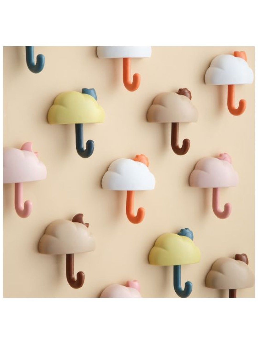 Scenti Cloud Hook for Clothes (Set of 3) (White Cloud with Orange Hook- Image 3)