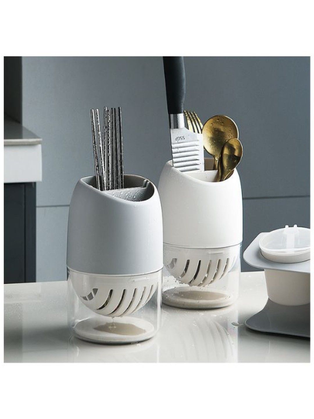 Scenti Minimalist Utensils Holder (White- Image 3)