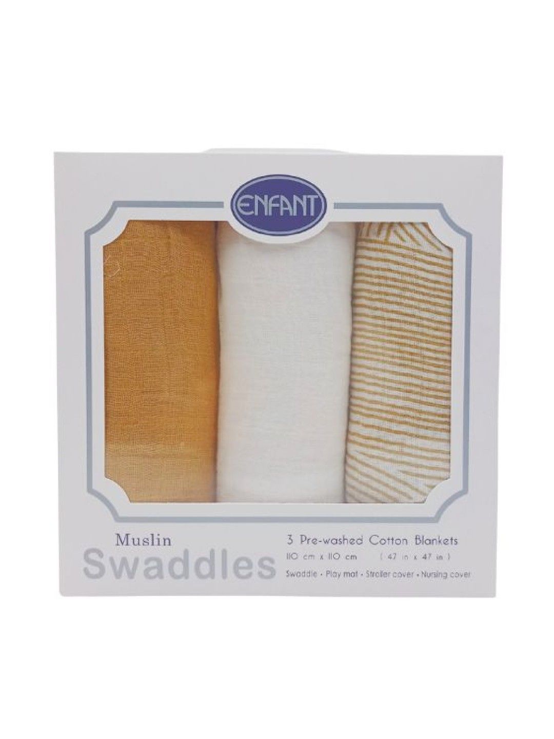 Enfant Muslin Swaddle (3-pcs) (Yellow- Image 4)