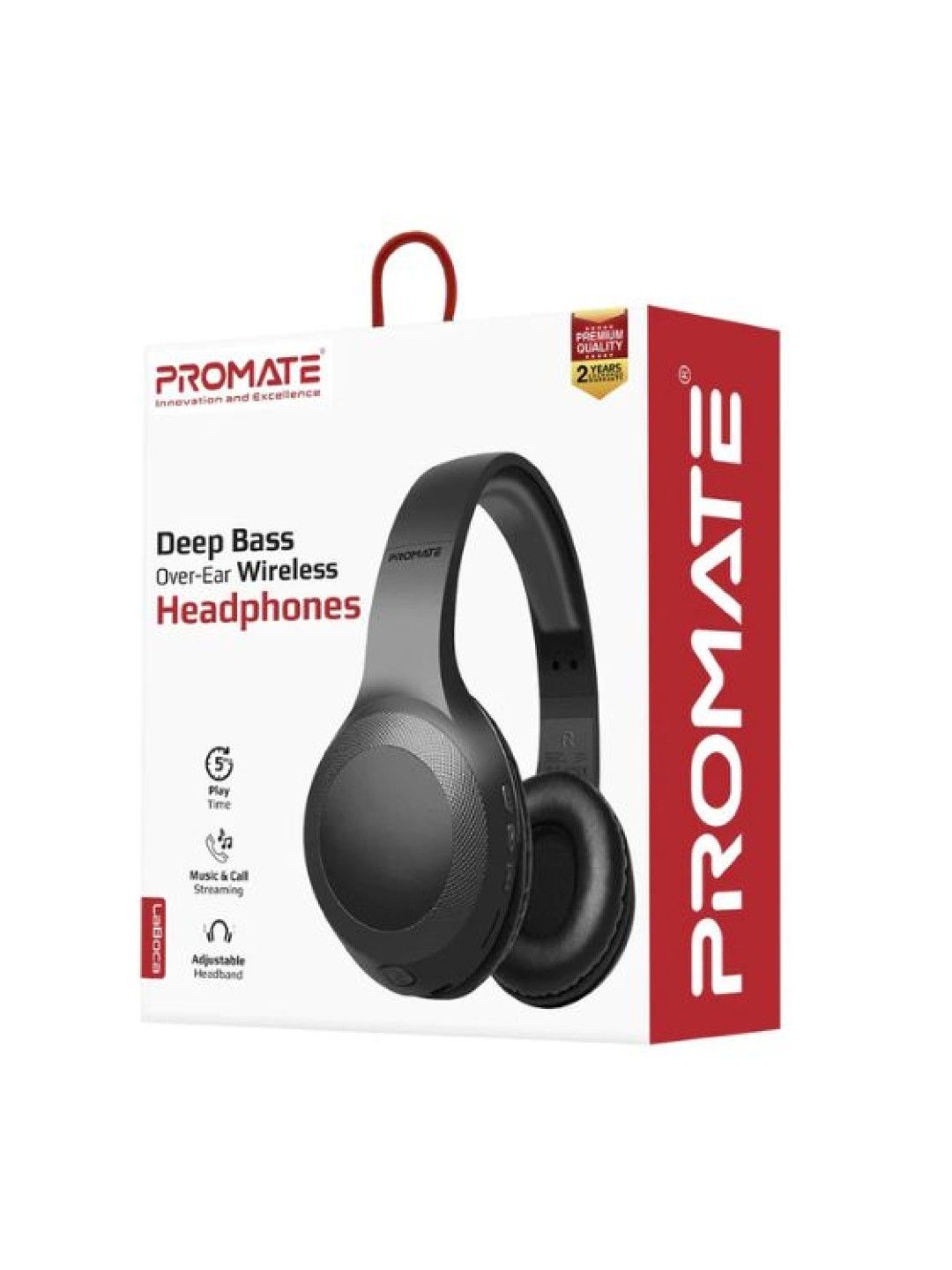 Promate Laboca Deep Bass Over-Ear Wireless Headphones (Black- Image 4)