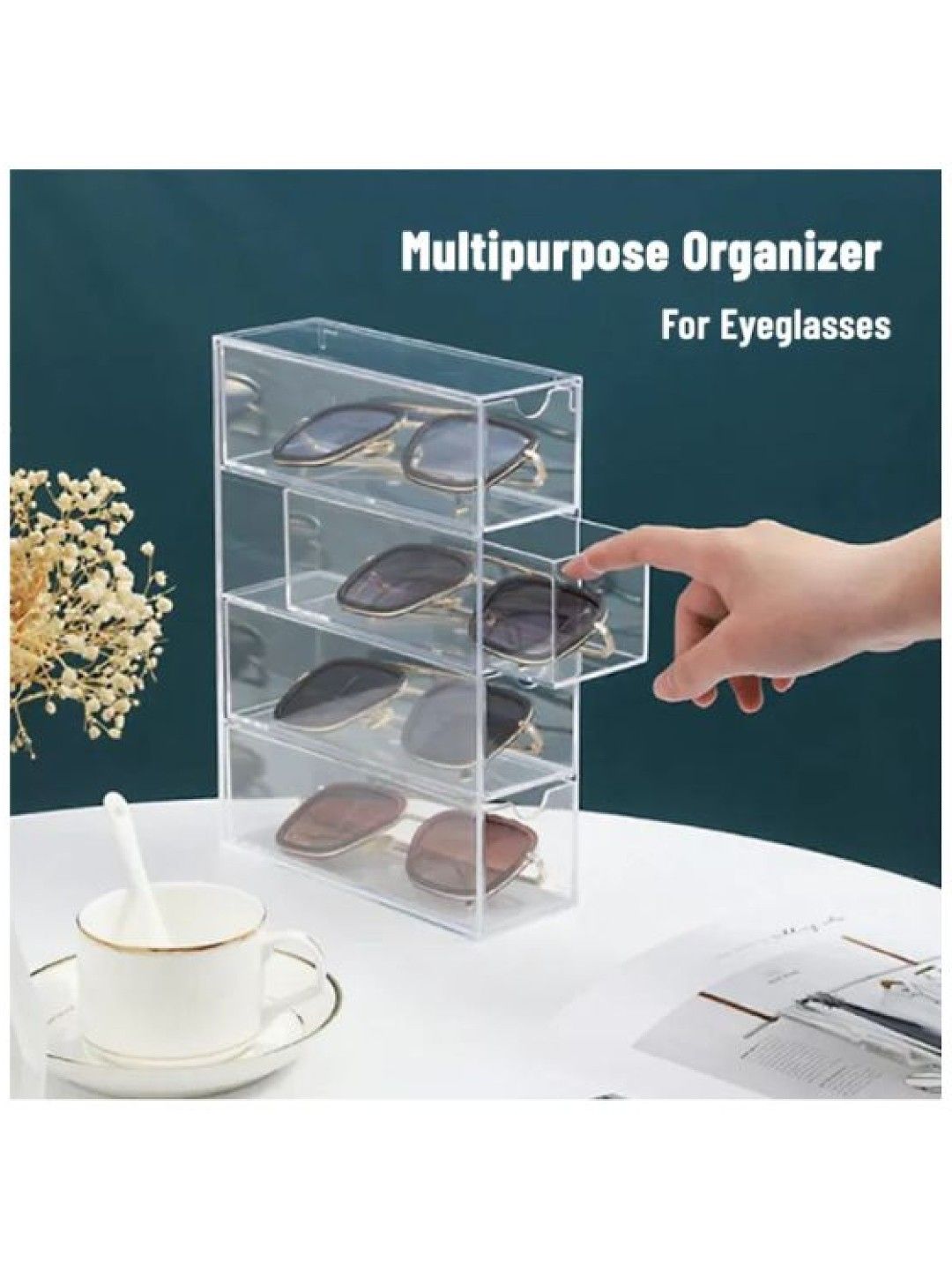 Ayousin Sunglasses Organizer (Clear- Image 4)