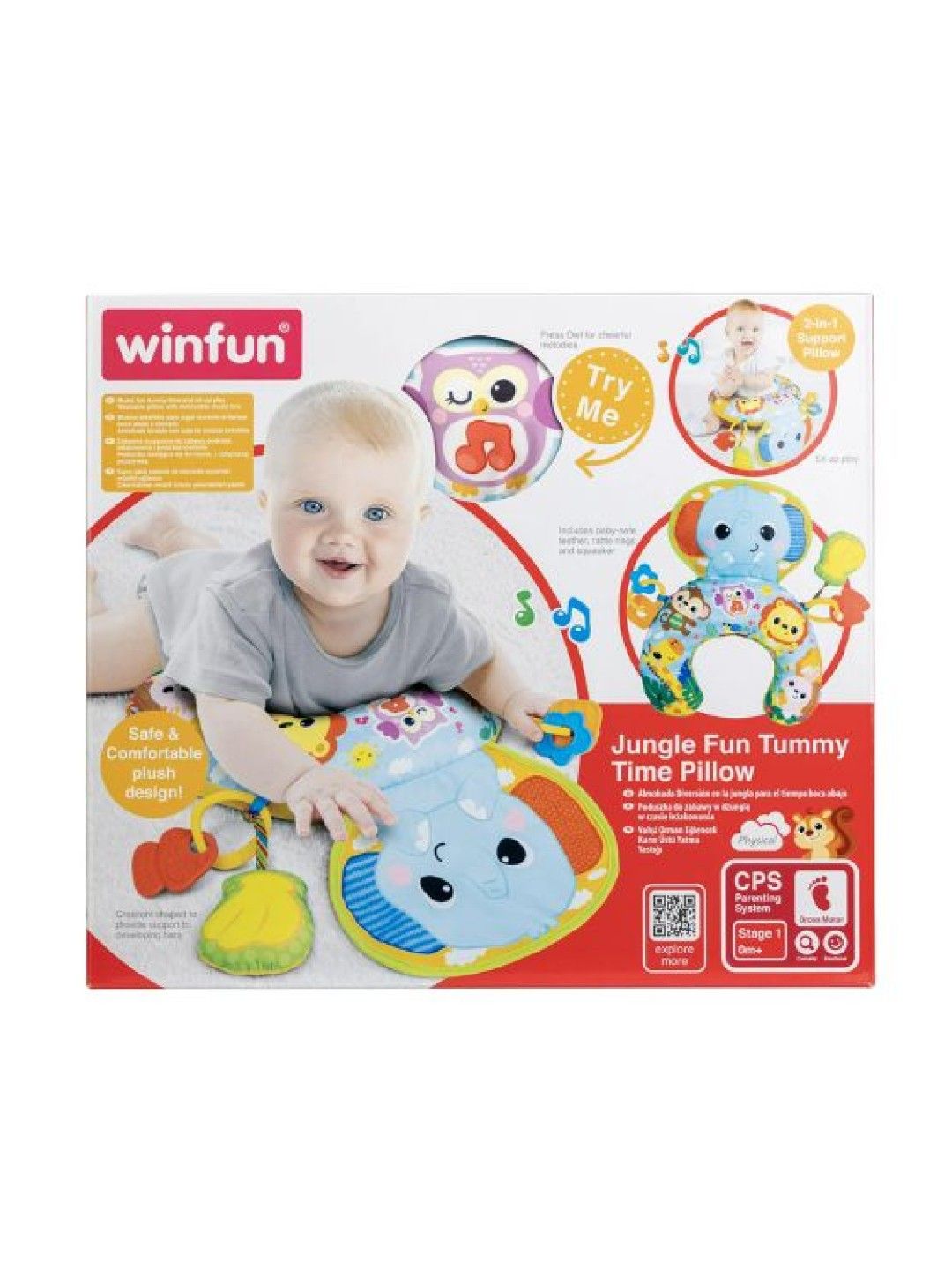 winfun Jungle Fun Tummy Time Pillow (No Color- Image 4)