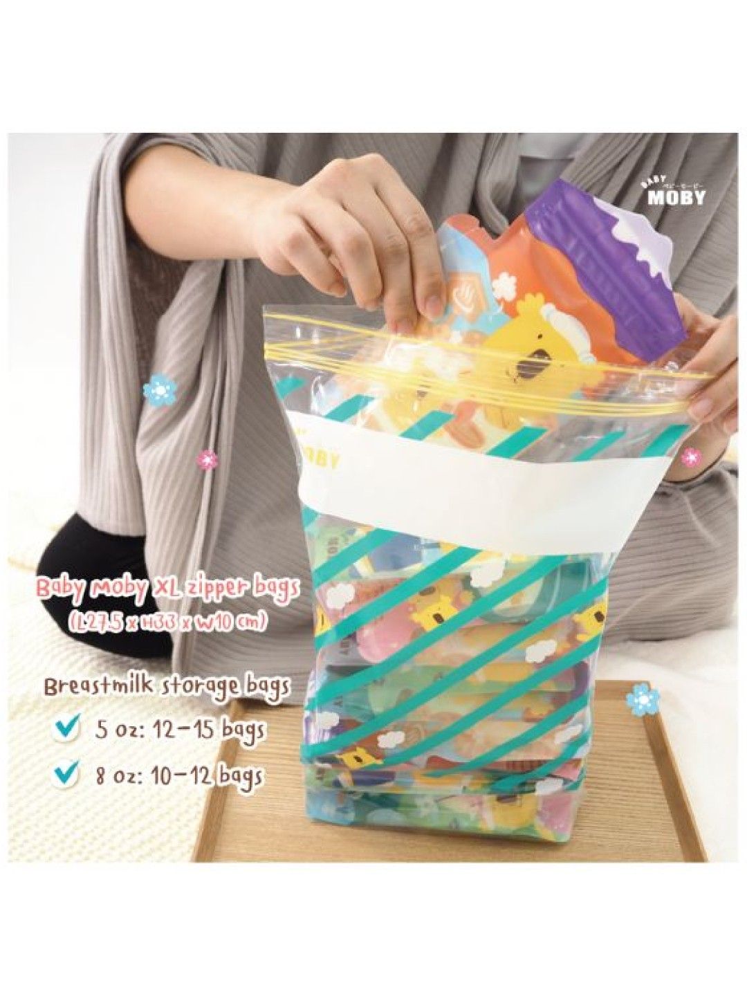 Baby Moby 8oz Breastmilk Storage Bags - Japan Collection (No Color- Image 4)