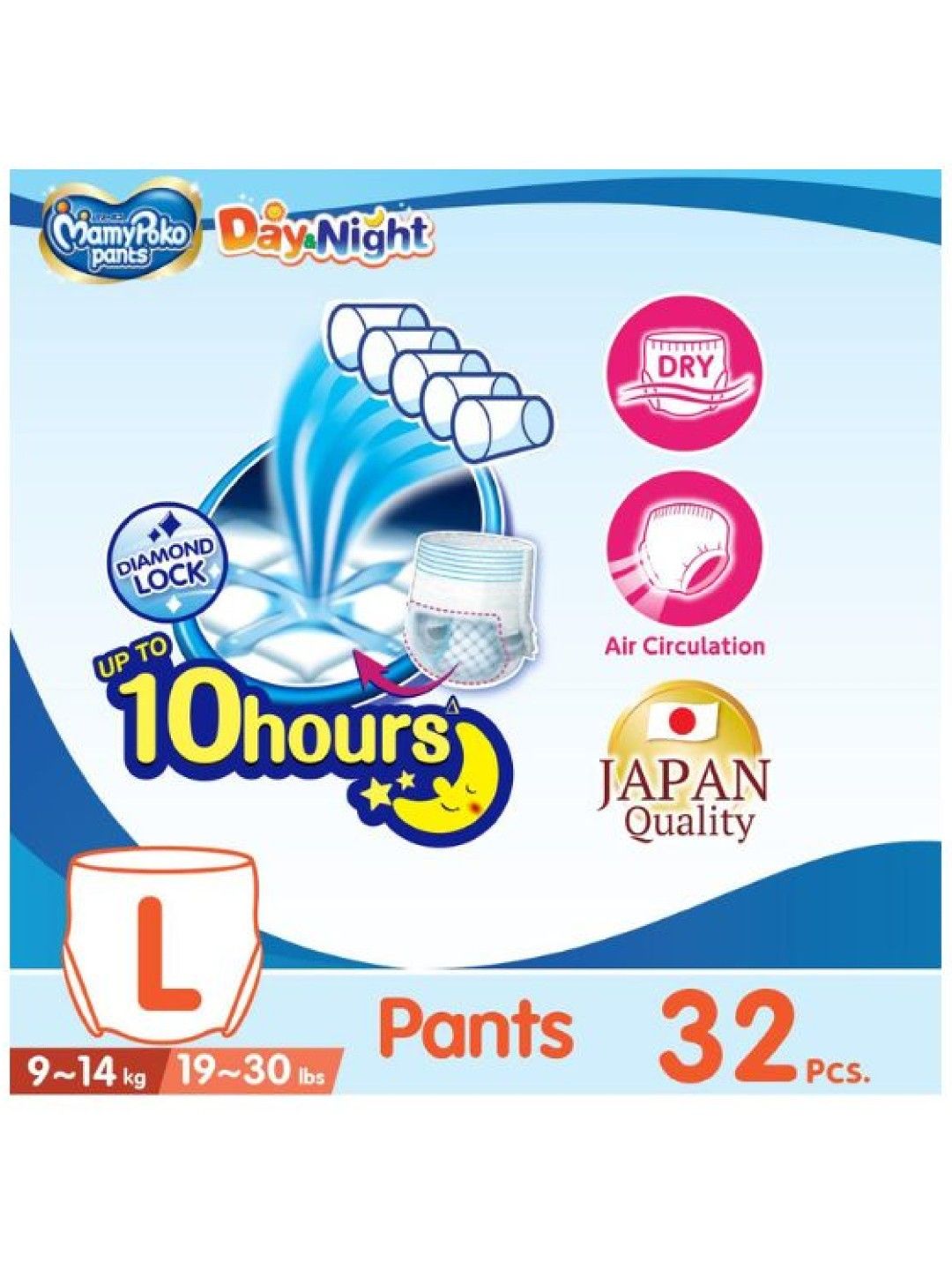 MamyPoko Day and Night Diaper Pants Large (32pcs) (No Color- Image 4)