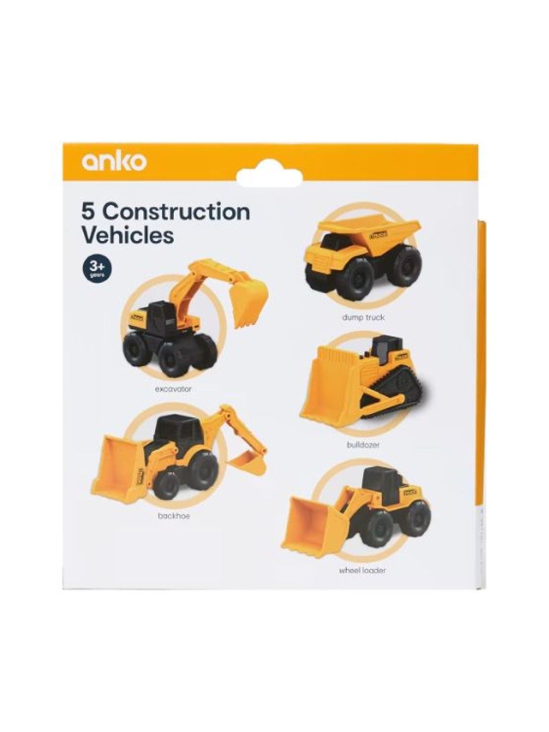 Anko 5 Pack Construction Vehicles Set (Yellow- Image 4)