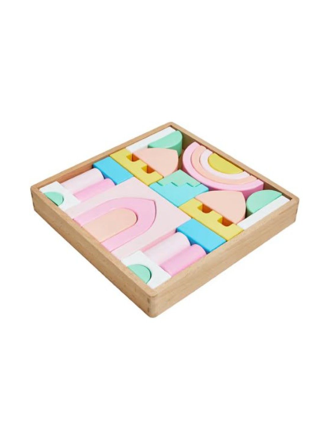 Wooden Rainbow Castle Block Set