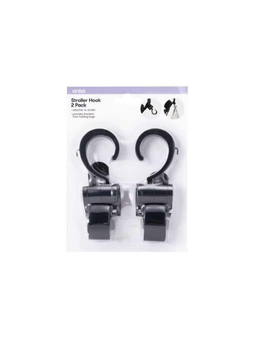 Anko Stroller Hook (2packs) (Black- Image 4)