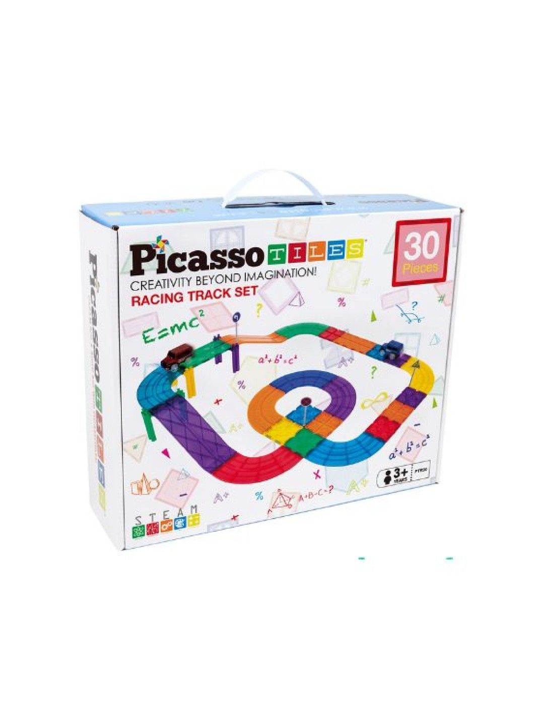 Picasso Tiles Race Car Track Building Block Educational Toy Set (30pcs) (No Color- Image 4)