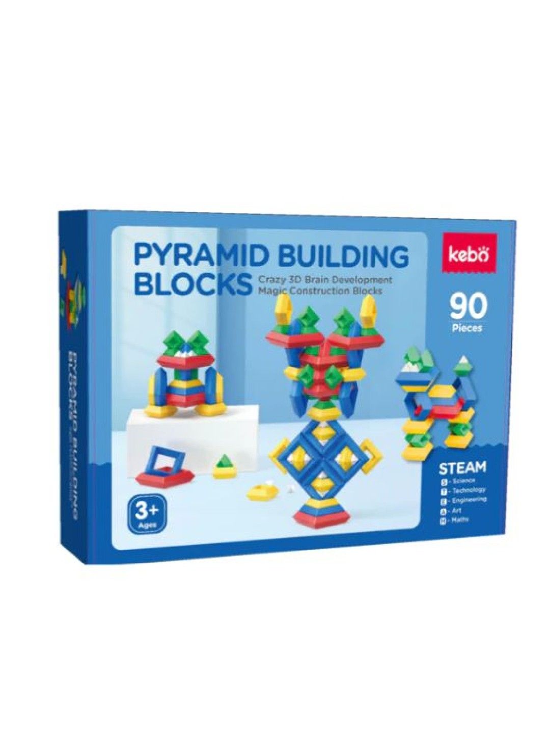 Kebo Pyramid Building Blocks (90pcs) (No Color- Image 4)