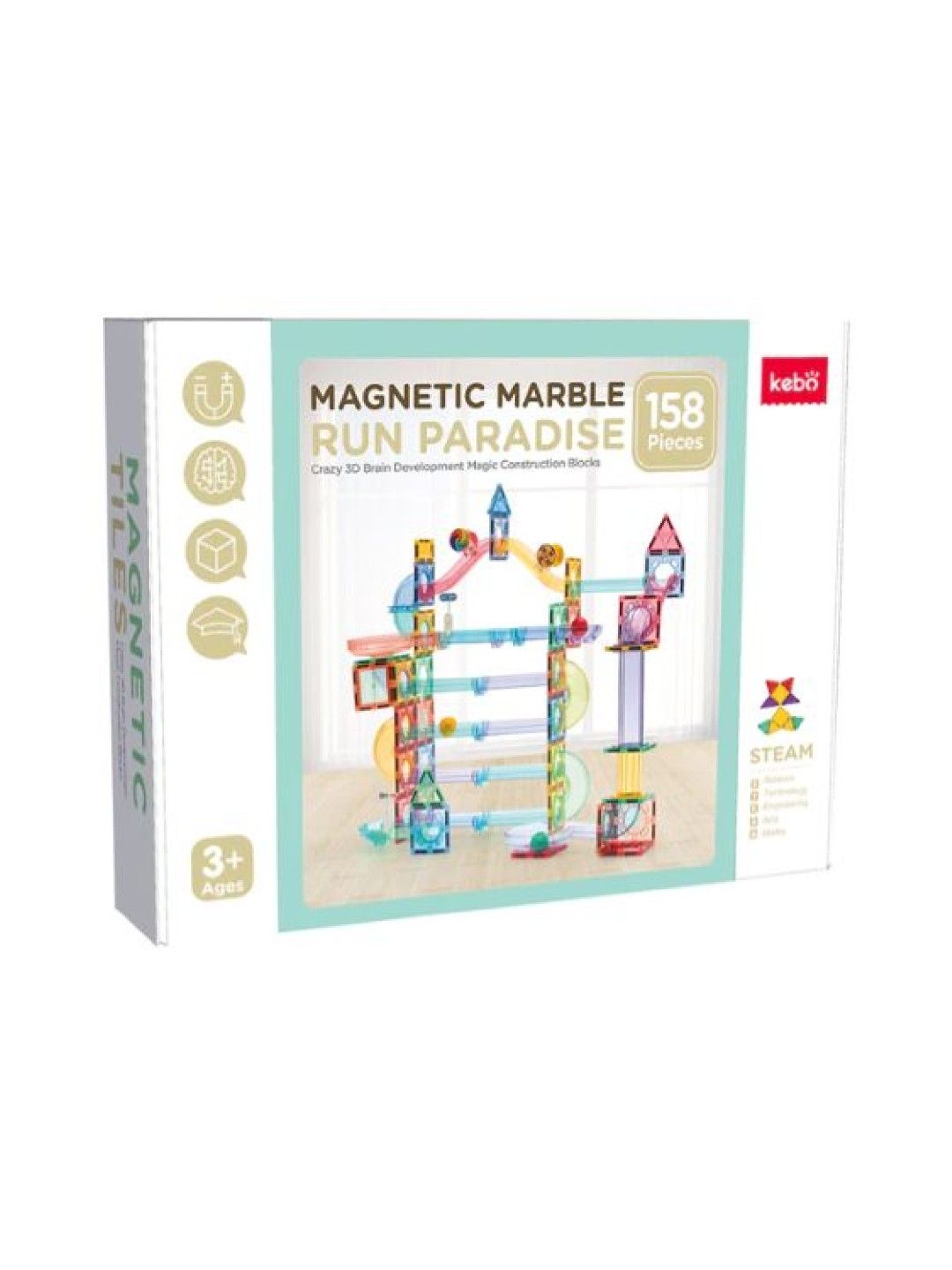 Kebo Magnetic Marble Run Paradise (158pcs) (No Color- Image 4)