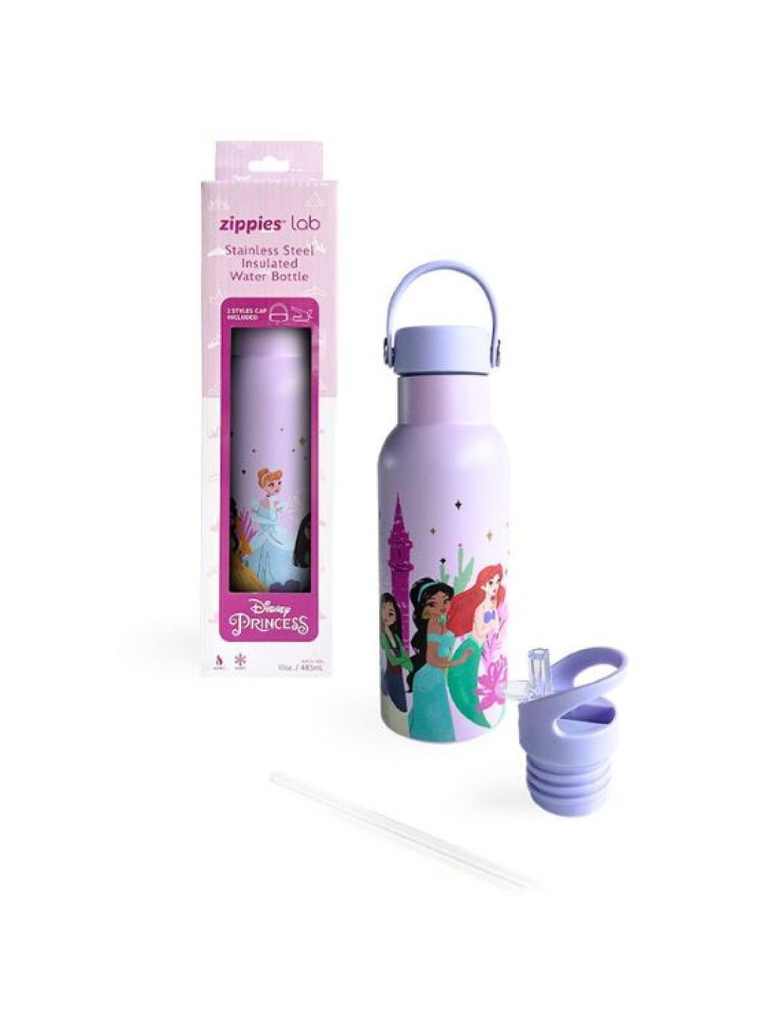 Zippies Lab Disney Stainless Steel Insulated Water Bottle (483ml) (Disney Princess Tween- Image 4)