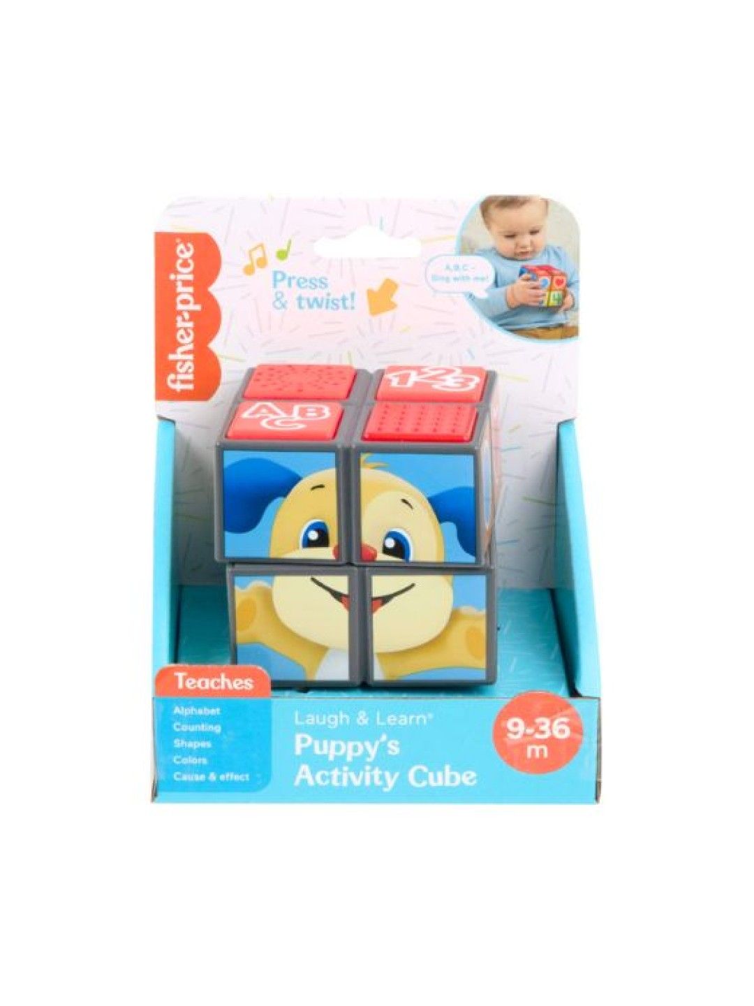 Fisher Price Laugh & Learn Puppy’s Activity Cube, Baby Learning Toy (Multicolor- Image 2)