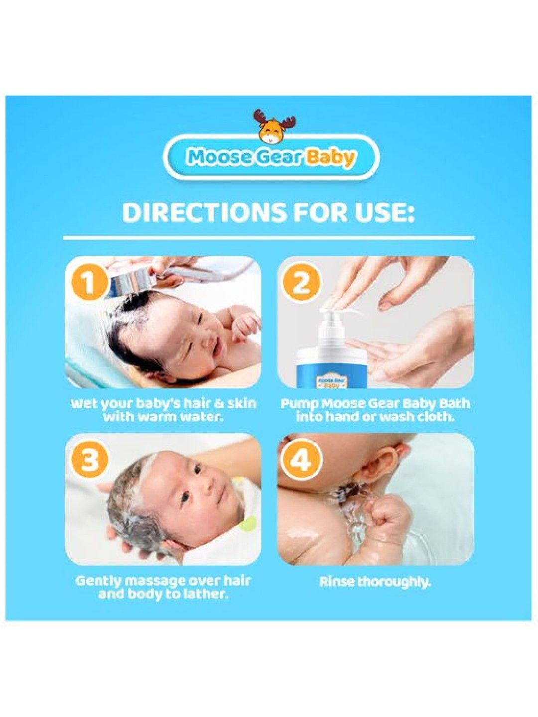 Moose Gear Baby Extra Gentle Baby Bath Gel Soap Shampoo for Newborn Infant (300ml) (No Color- Image 4)