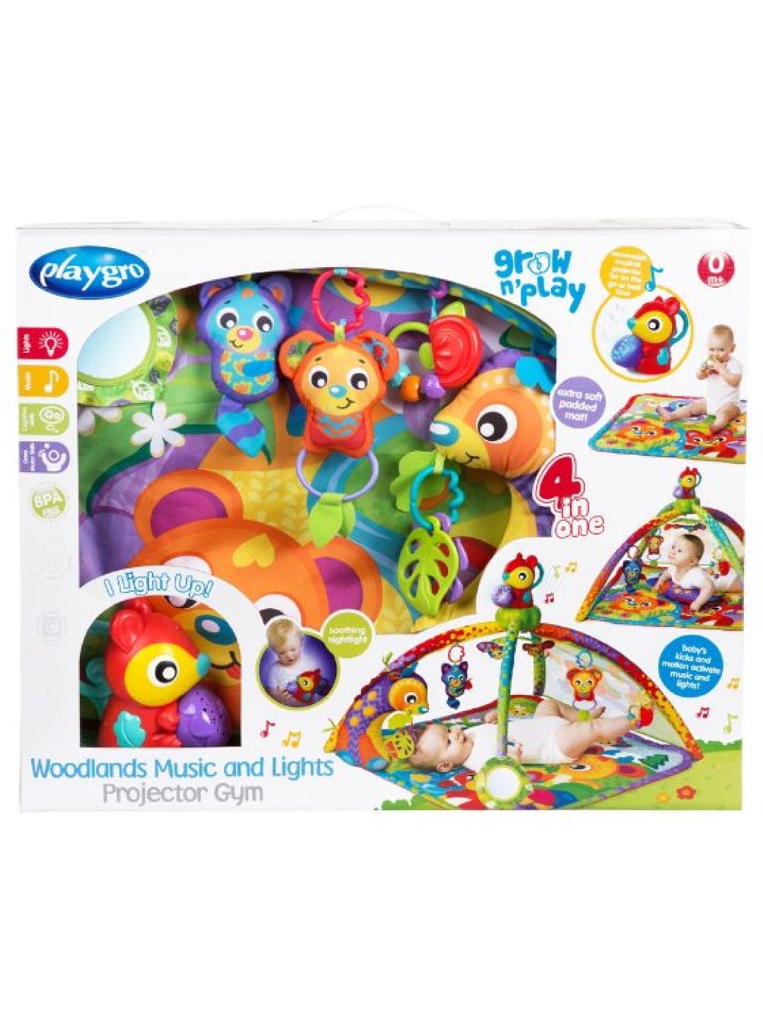 Playgro Woodlands Music And Lights Projector Gym (No Color- Image 4)