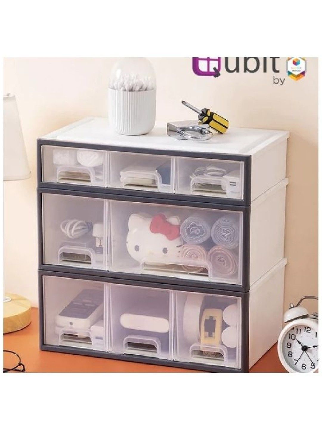 Qubit Level Trio Mini Storage Drawer Organizer (Multicolor- Image 4)