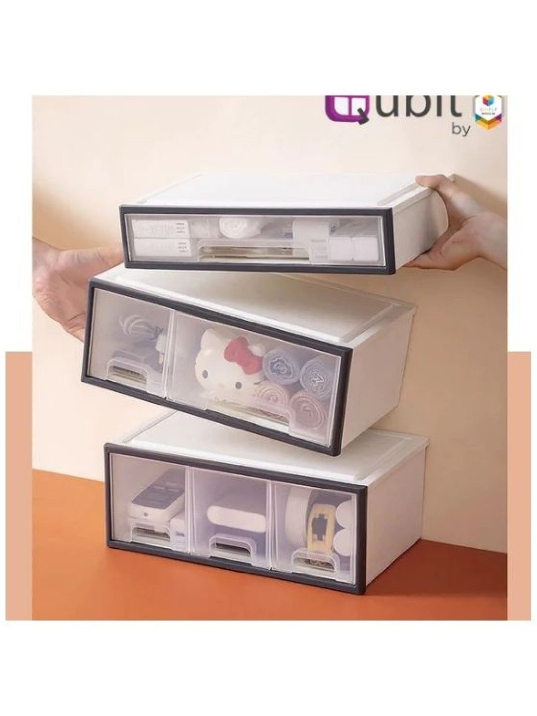Qubit Level Trio Storage Drawer Organizer (Multicolor- Image 4)