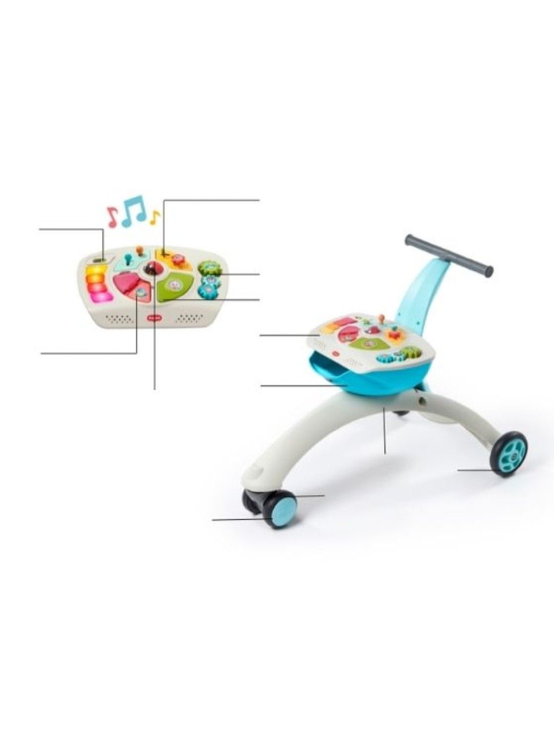 Tiny Love 5-in-1 Walk Behind & Ride On (Blue- Image 4)