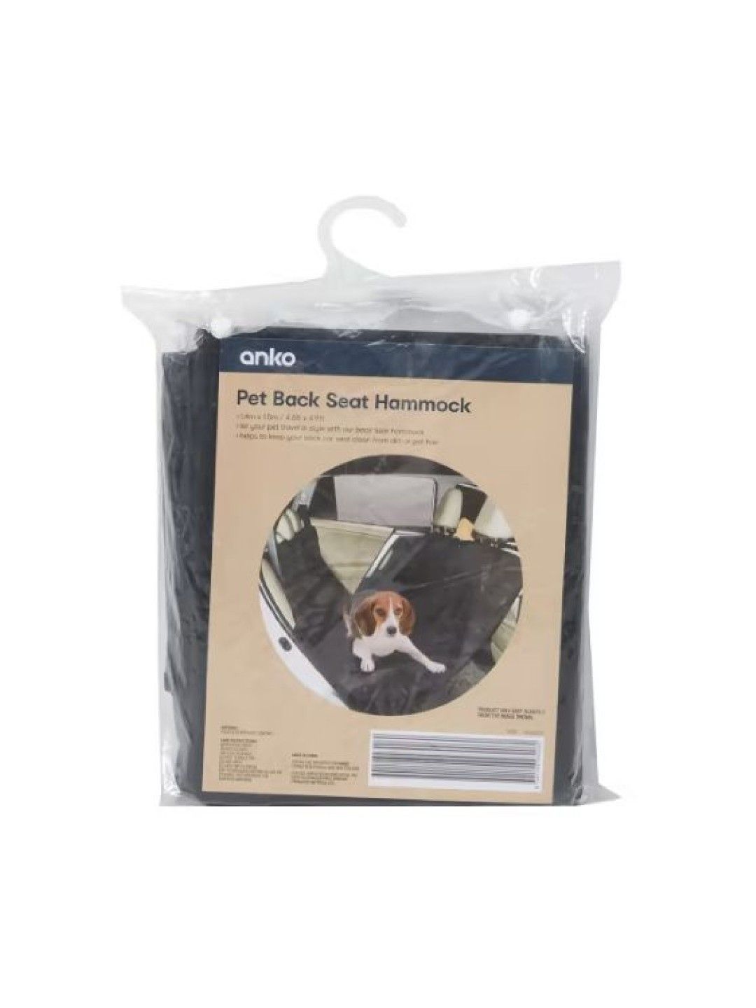 Anko Pet Back Seat Hammock (Black- Image 4)