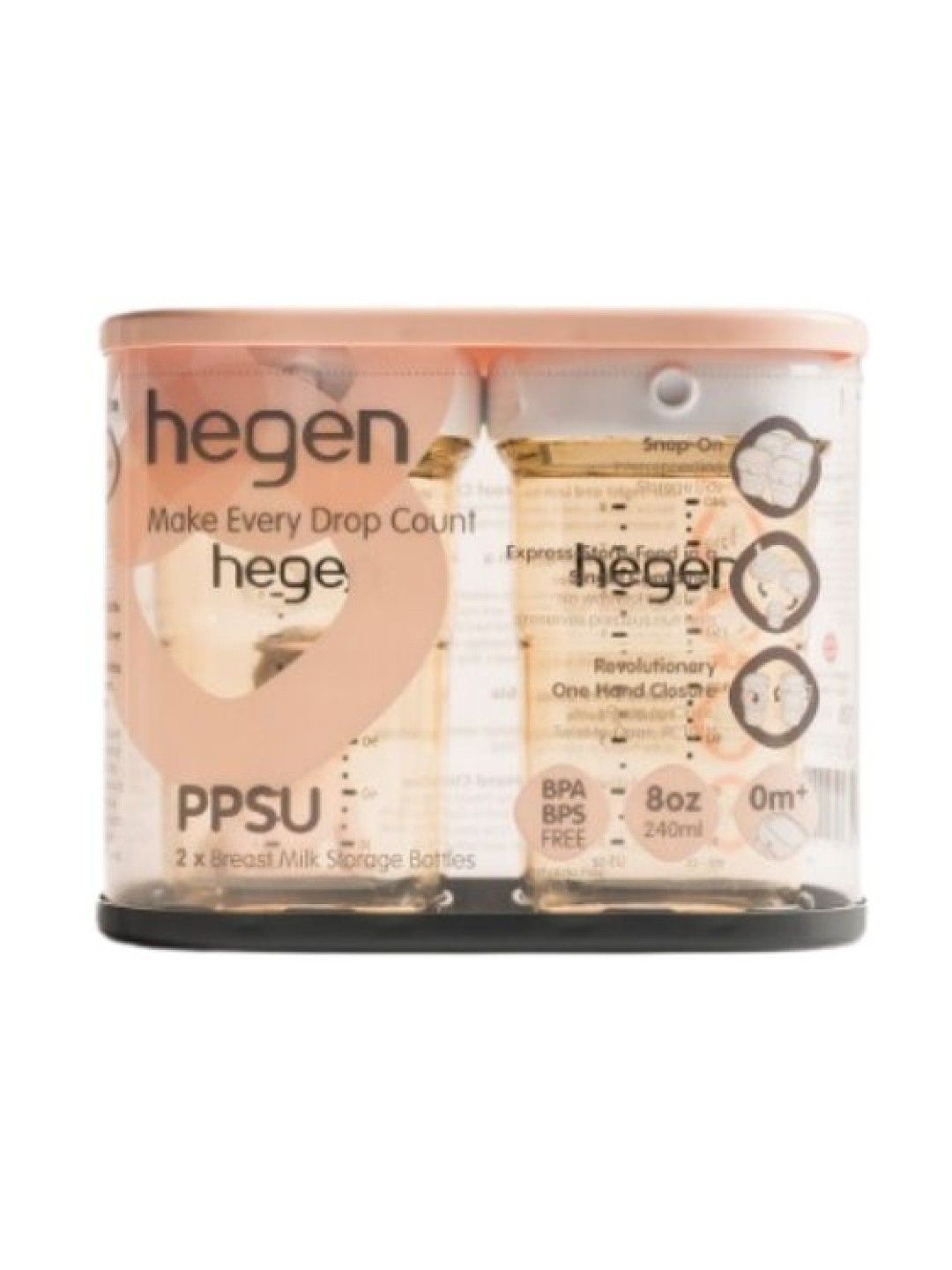 Hegen Breast Milk Storage (8oz) 2-pack (No Color- Image 2)