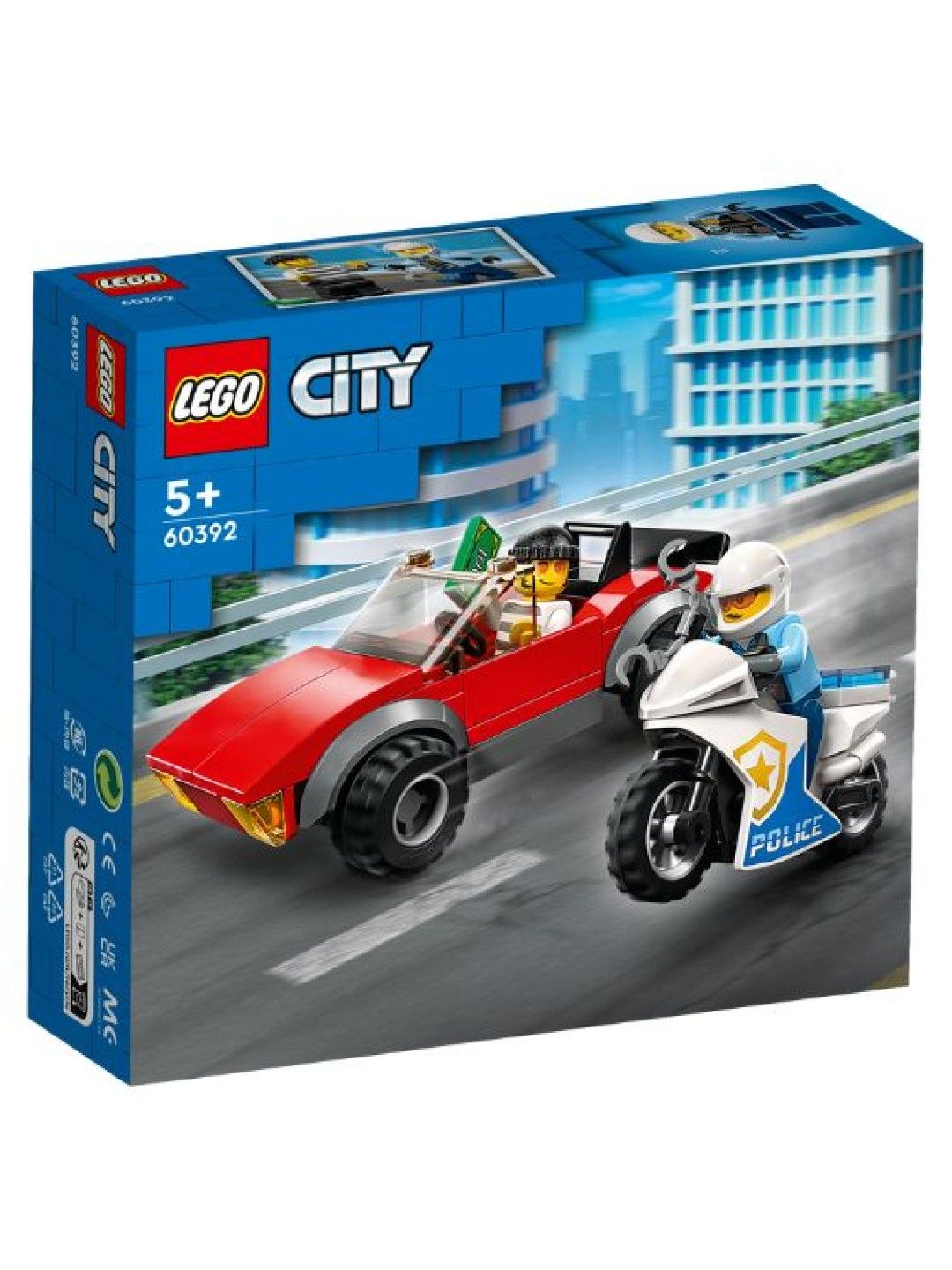 Lego City 60392 Police Bike Car Chase Building Blocks (59pcs) (No Color- Image 4)