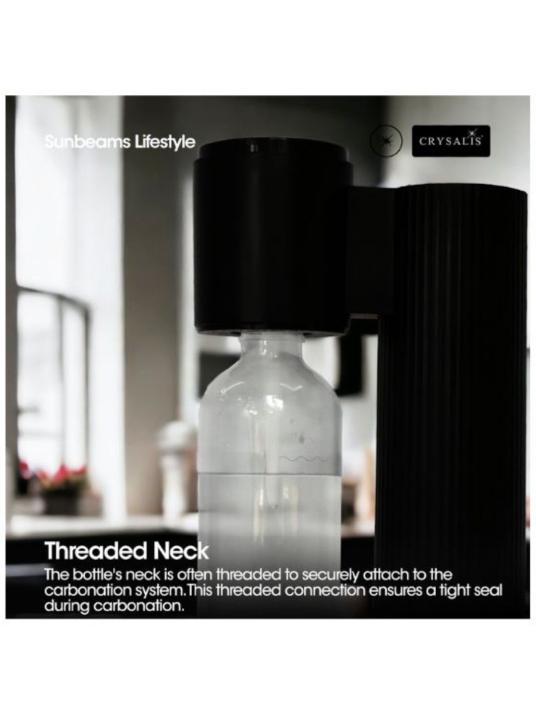 Sunbeams Lifestyle CRYSALIS Soda Maker Streaming Machine Set - Bottle 1L | 33.8oz. (No Color- Image 4)