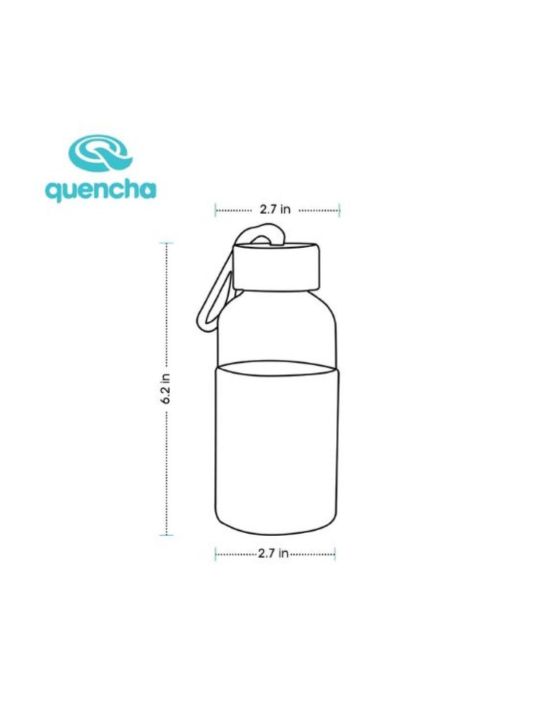 Sunbeams Lifestyle QUENCHA Premium Glass Water Bottle (350ml) with Silicon Sleeve (Snow- Image 3)