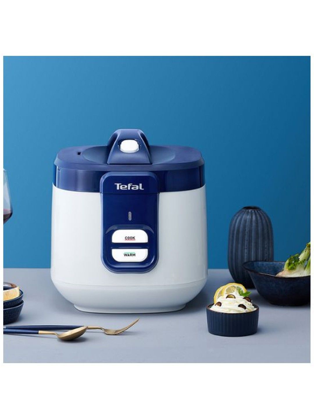 Tefal Everforce Rice Cooker (11 Cups / 2 L) - White/Dark Blue (No Color- Image 4)