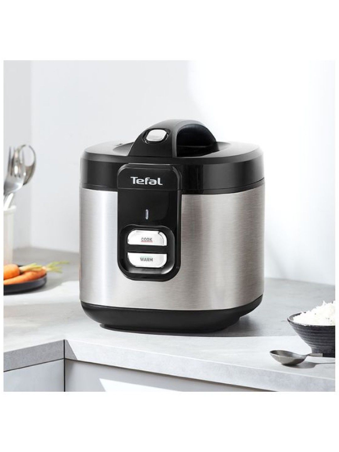 Tefal Everforce Rice Cooker (11 Cups/2 L) -  Black/Stainless Steel (No Color- Image 4)