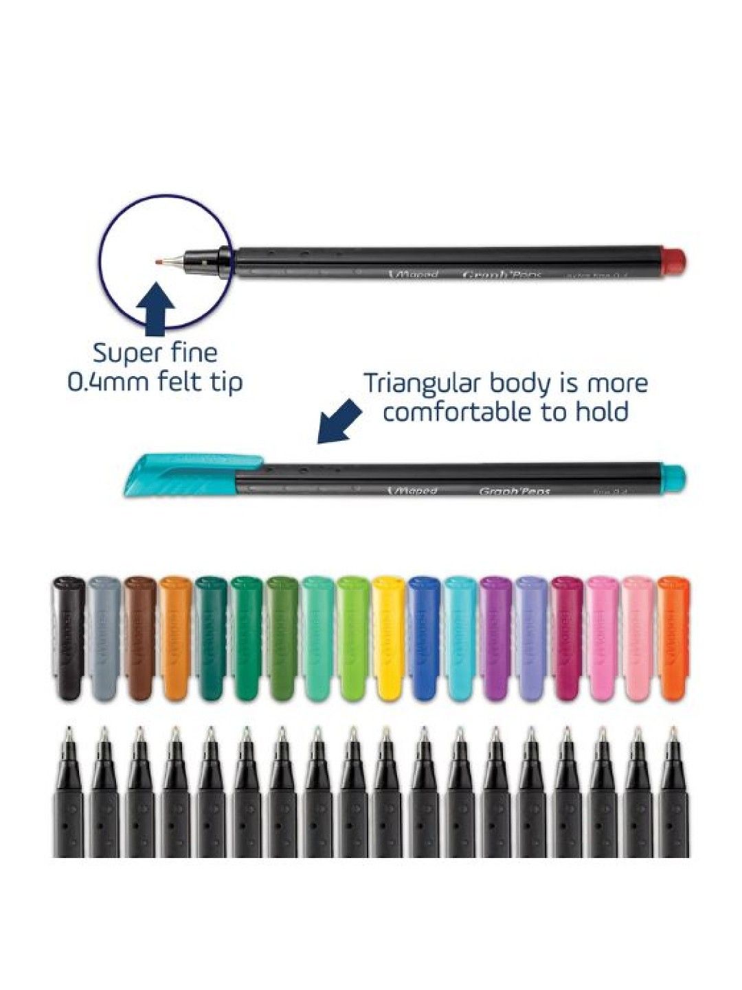 Maped GraphPeps Writing Felt Pens (20 Colors) (No Color- Image 4)