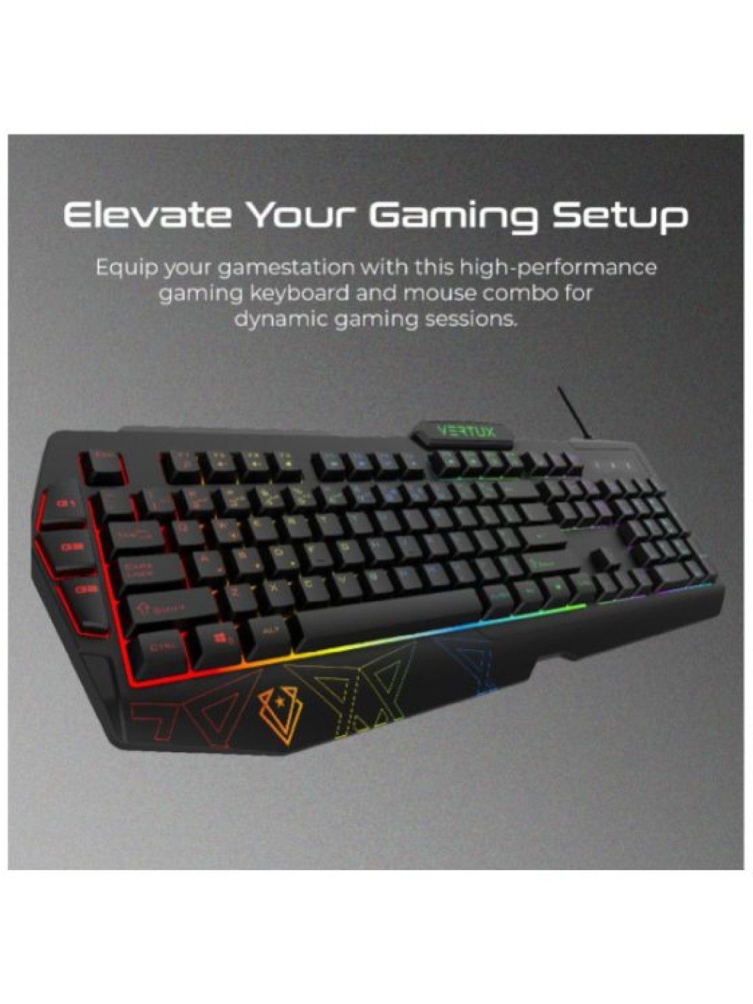 Vertux VENDETTA Ergonomic Gaming Keyboard & Mouse With Programable Macro Keys (Black- Image 4)