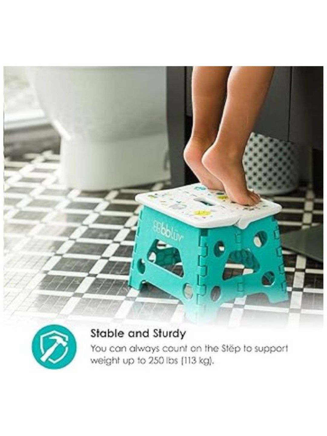 bbluv Stëp: Folding Step Stool (Aqua- Image 4)