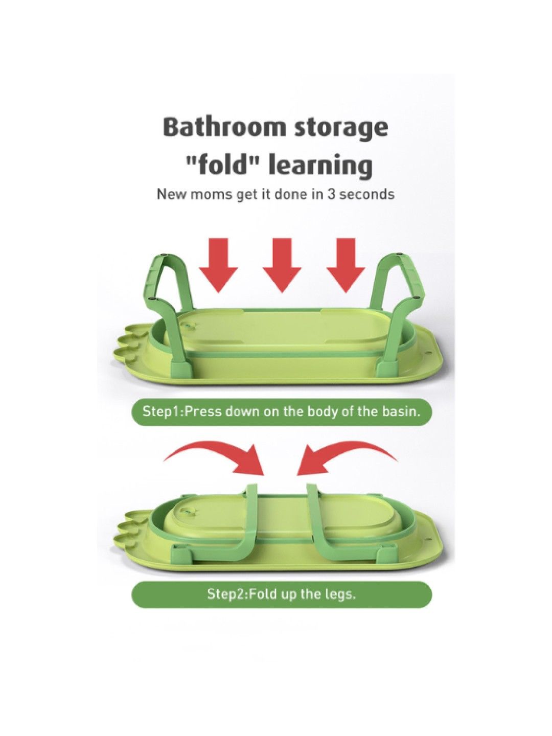 BabyPro Foldable Bath Tub For Babies (Green- Image 4)