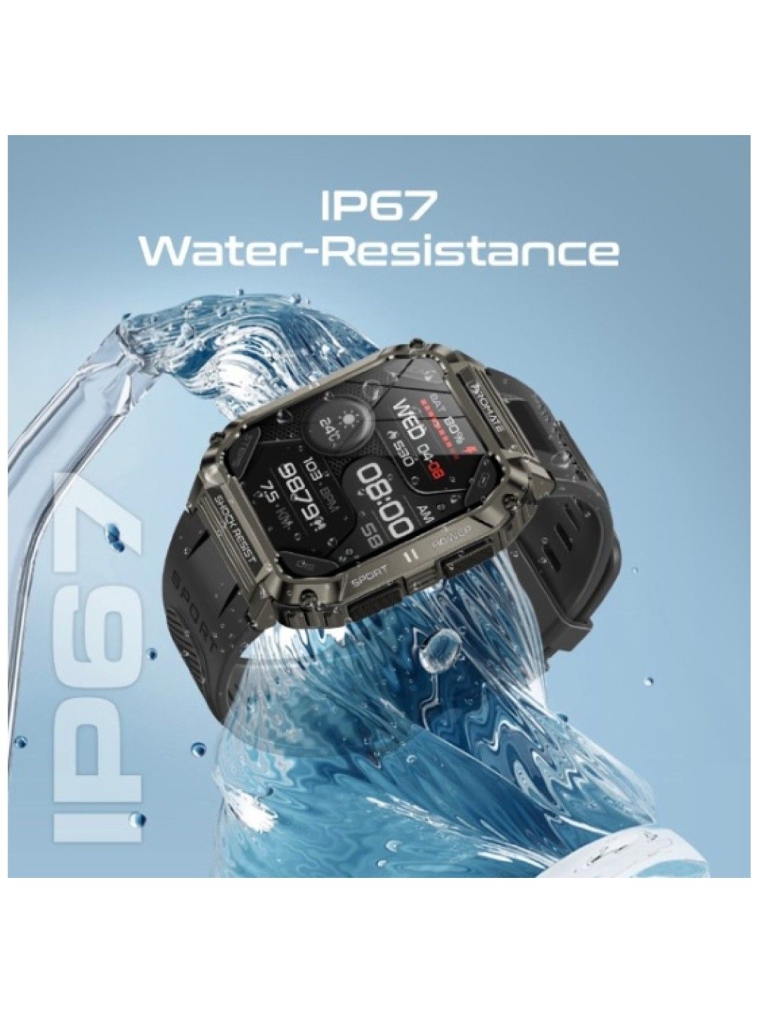 Promate XWATCH-S19 Tough-Built Smartwatch with Bluetooth Calling (Black- Image 4)
