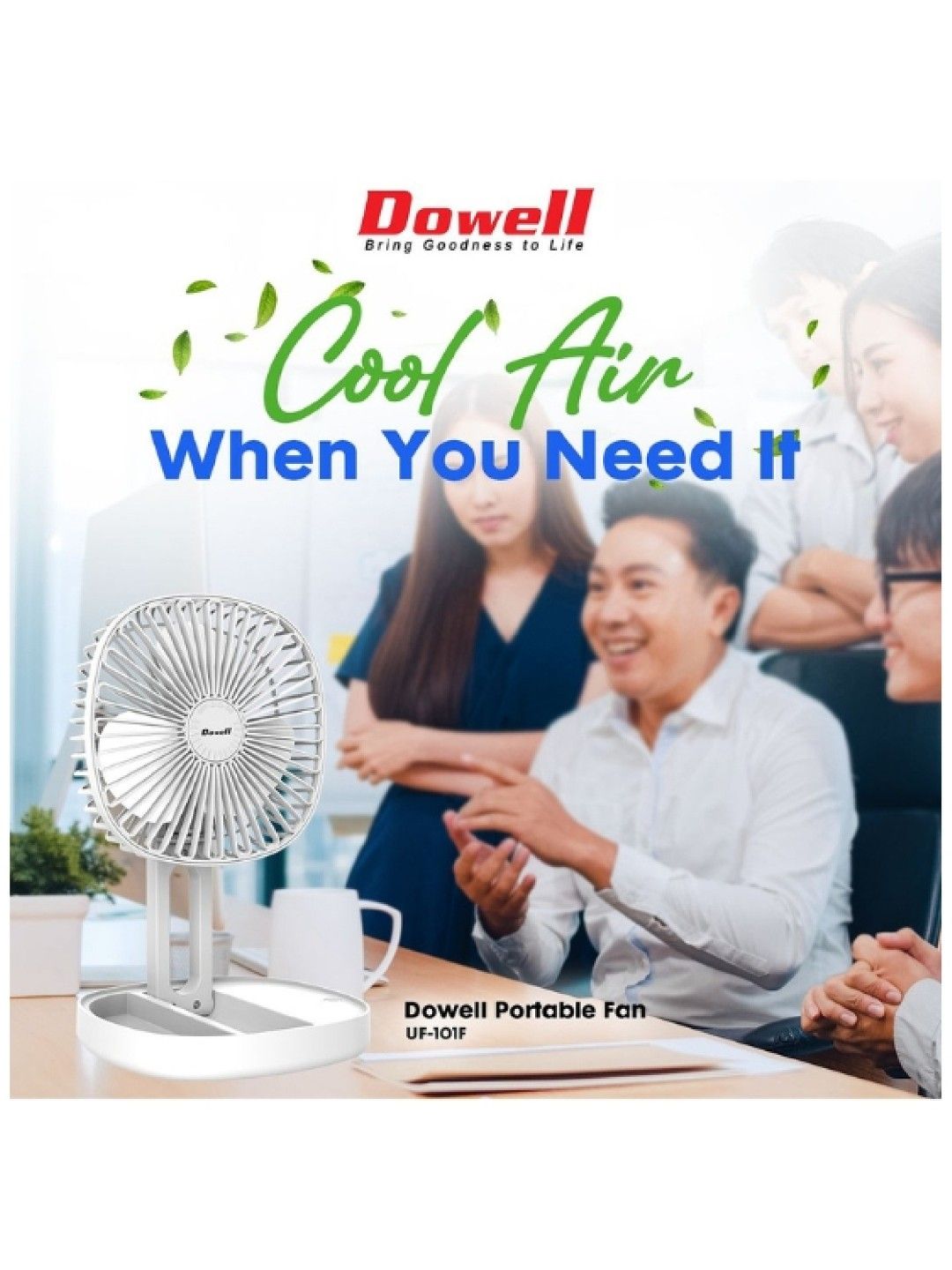 Dowell USB Portable Fan UF-101F (Dark Gray- Image 4)