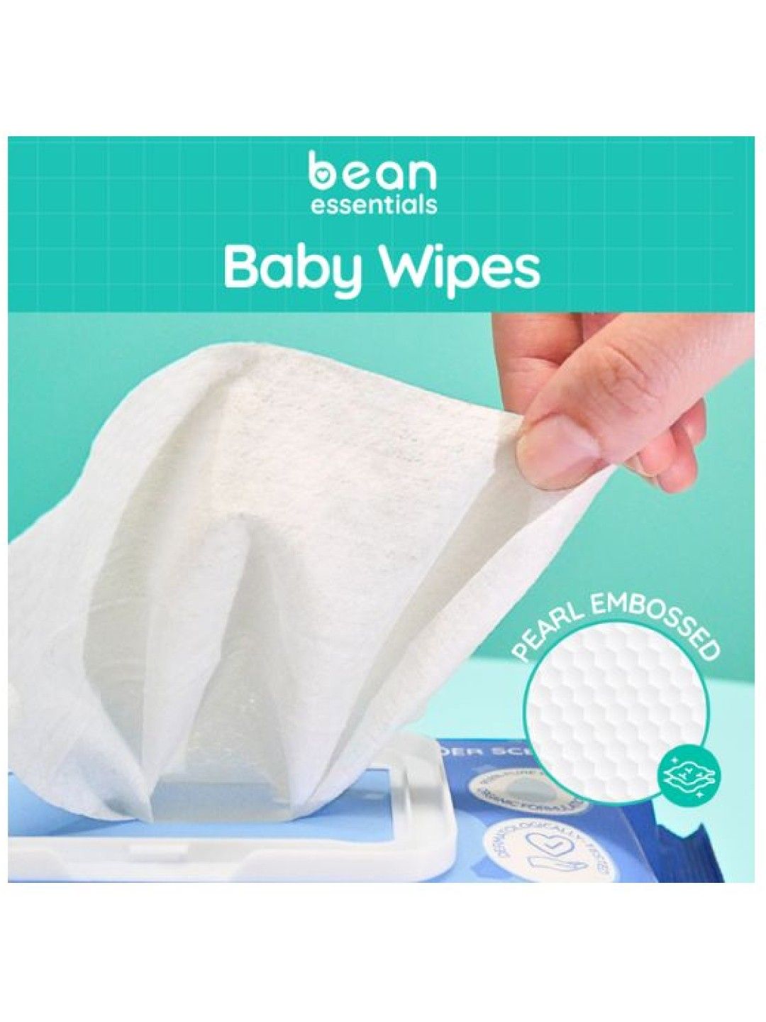 bean essentials Baby Wipes Powder Scent 100 sheets (No Color- Image 4)