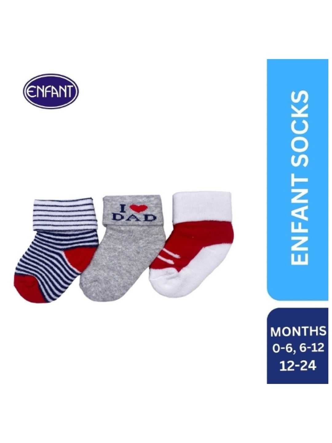 Enfant Baby Socks (3 pairs) (I Love Dad- Image 2)