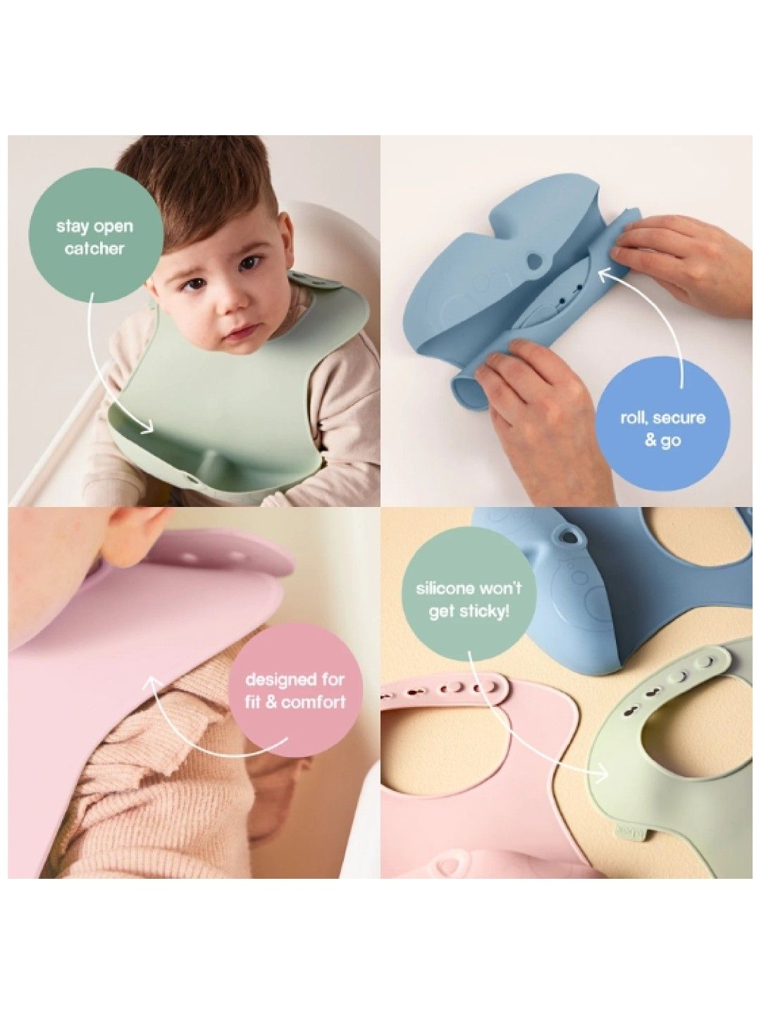 b.box Silicone Bib (Ocean- Image 4)