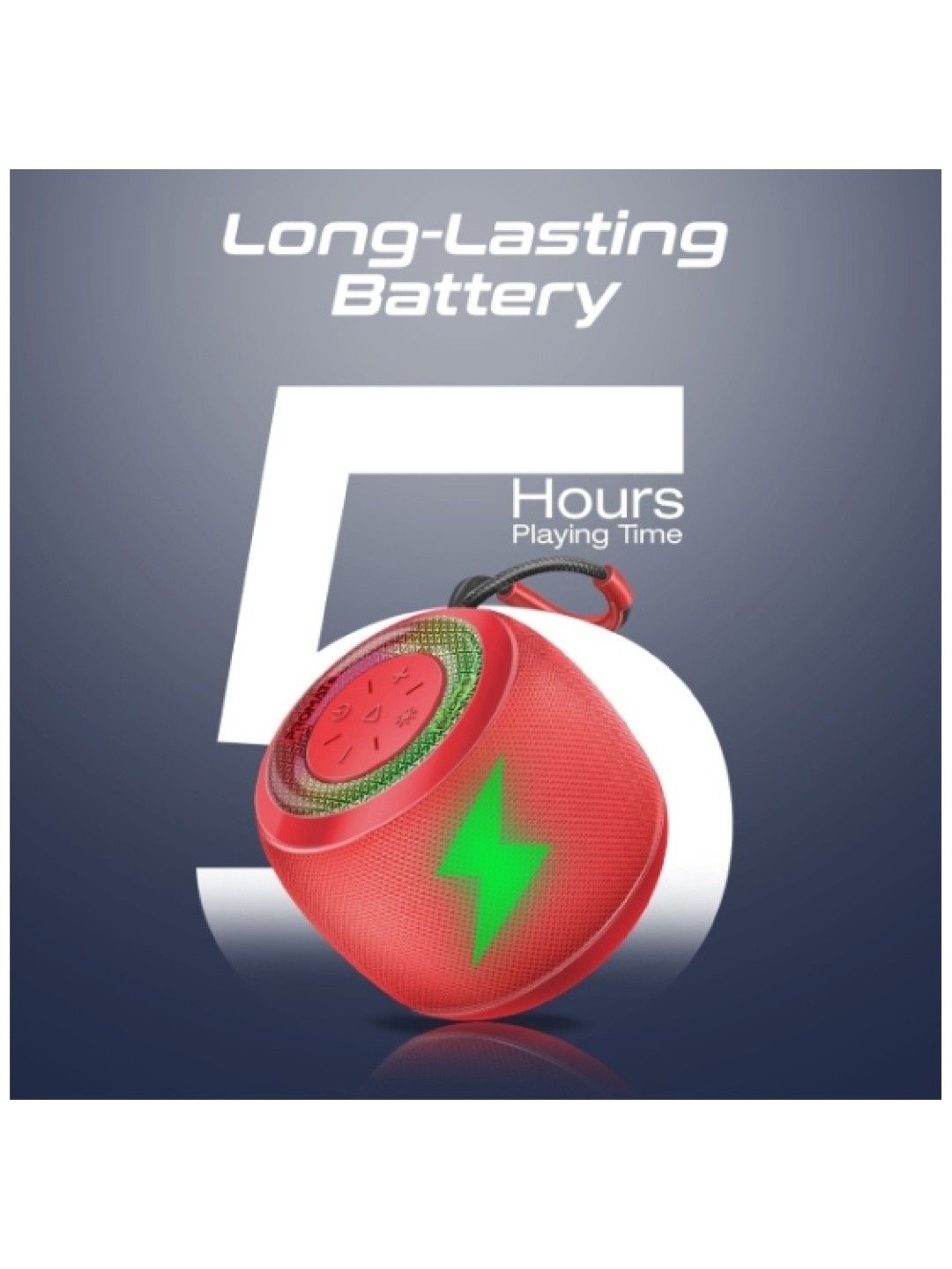 Promate BOOM-5 LumiSound™ 5W High-Fidelity TWS Speaker (Red- Image 4)