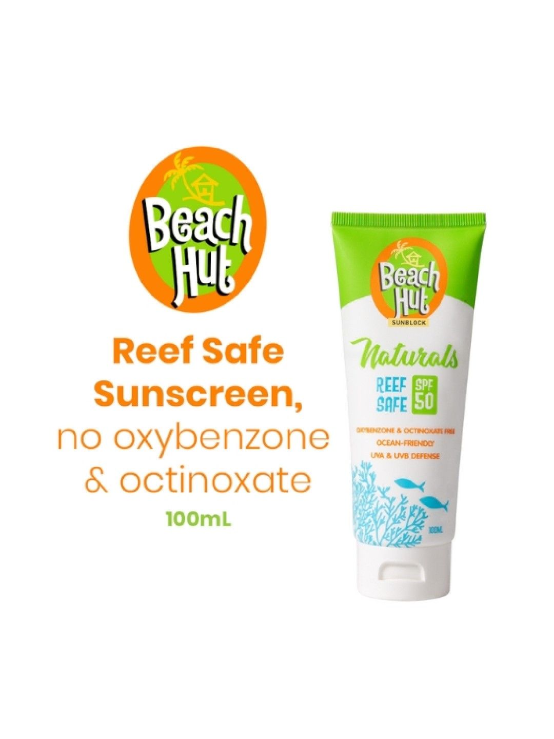 Beach Hut Naturals Reef-Safe SPF 50 Sunscreen Lotion (100ml) (No Color- Image 4)