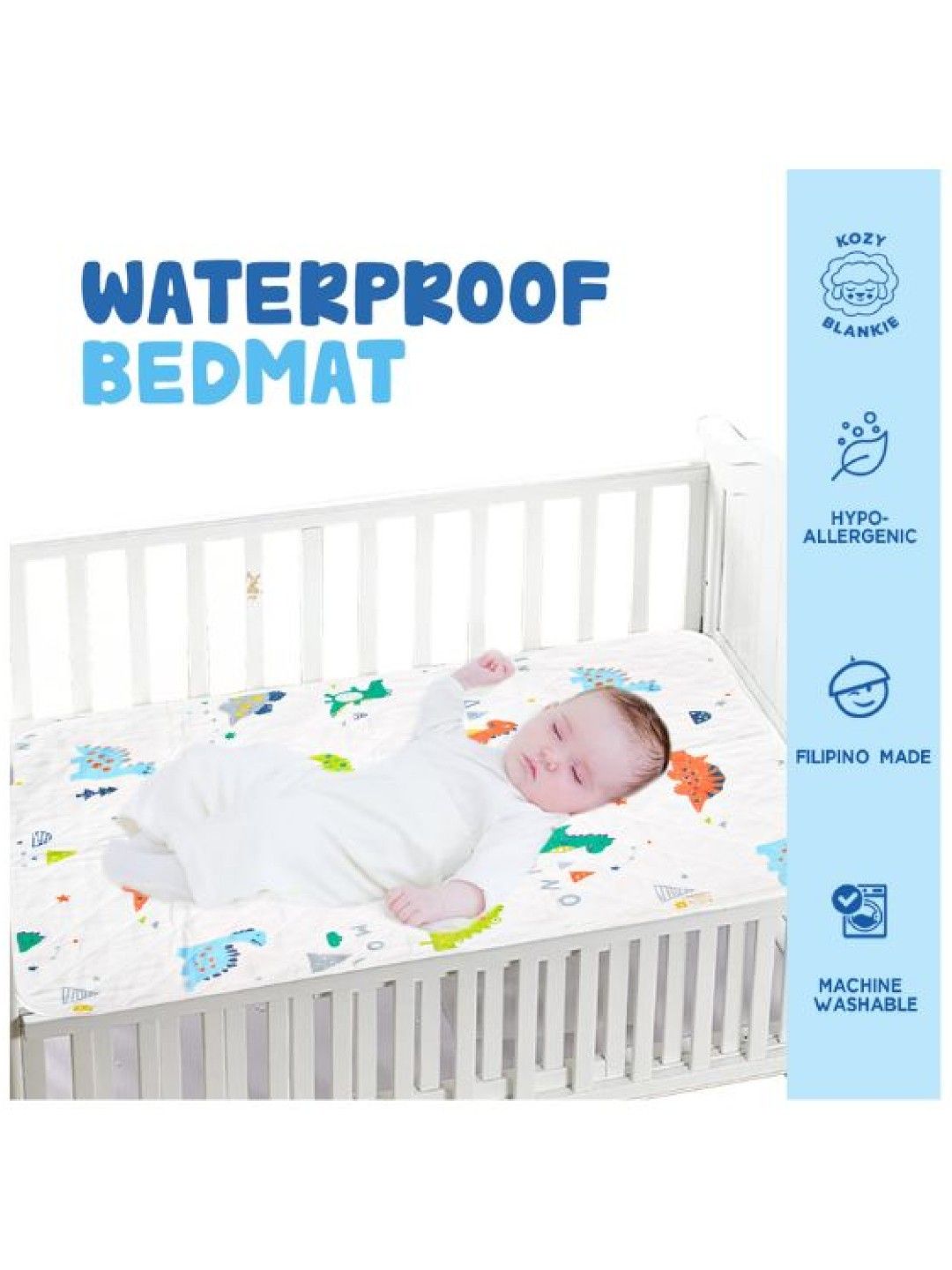 Kozy Blankie 100% Cotton Premium Multi-Purpose Waterproof Bedmat (Crocodile Elephant- Image 4)